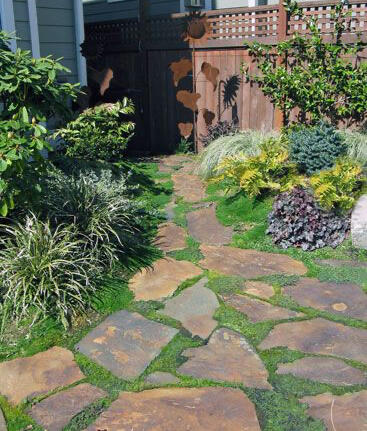 Path in an eccentric garden